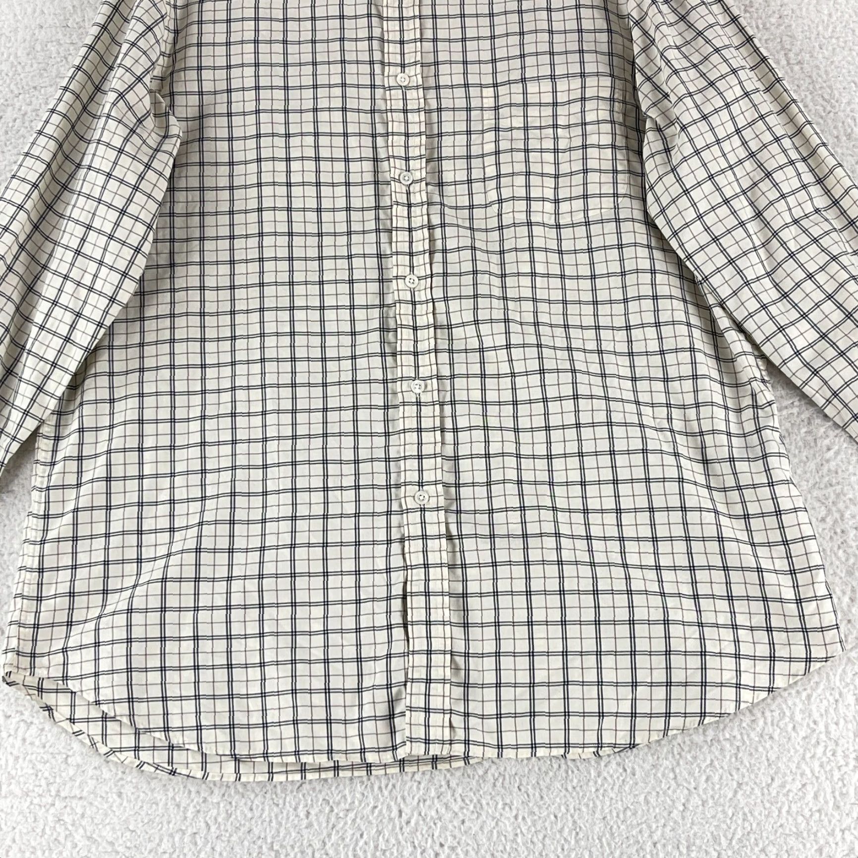 Ralph Lauren Ralph Lauren Purple Label Button-Down Dress Shirt Mens XL Plaid Made in Italy Ivory LS Size 46R - 5 Thumbnail