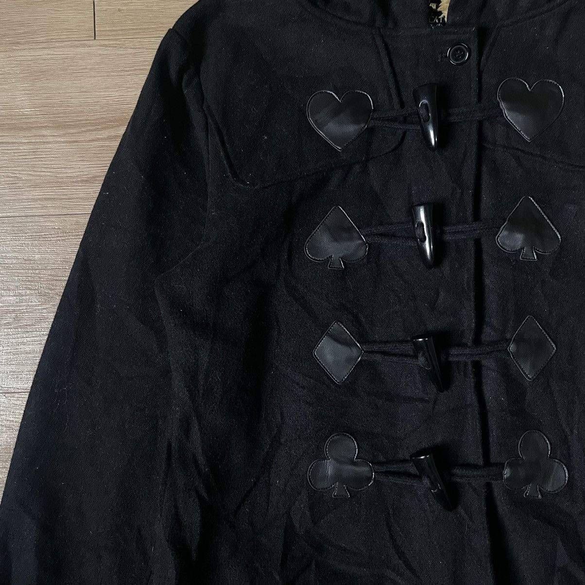14th Addiction 🇯🇵 Hell Cat Punks Goa Asymmetrical Wool Jacket Leopard Fur Size S / US 4 / IT 40 - 5 Thumbnail