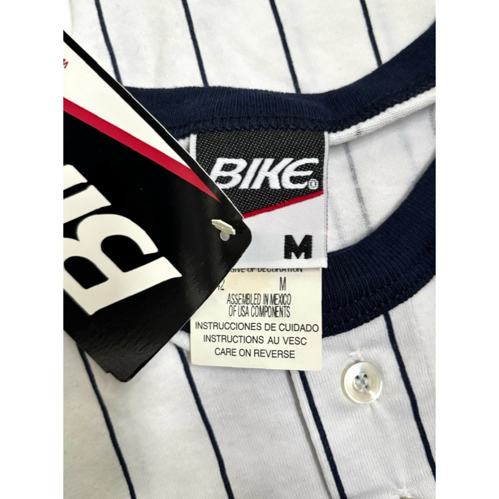 Vintage VINTAGE Bike Athletic Henley Shirt Mens Size M Deadstock NWT 90s Pinstripe White Navy Two-Button Baseball Shirt Size US M / EU 48-50 / 2 - 5 Thumbnail