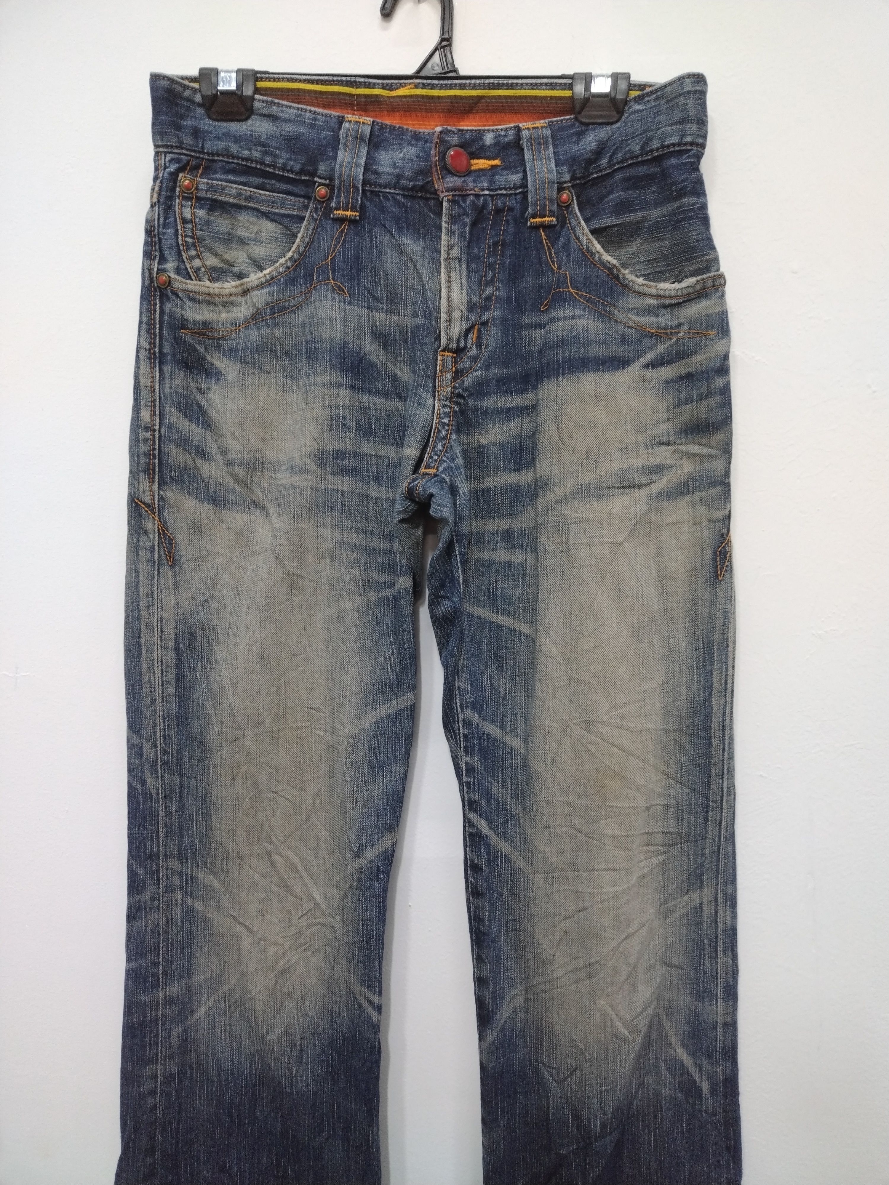 Edwin × Le Grande Bleu (L.G.B.) Nice patina & character vtg Edwin 503 Pearl Button Jeans Size US 30 / EU 46 - 8 Thumbnail