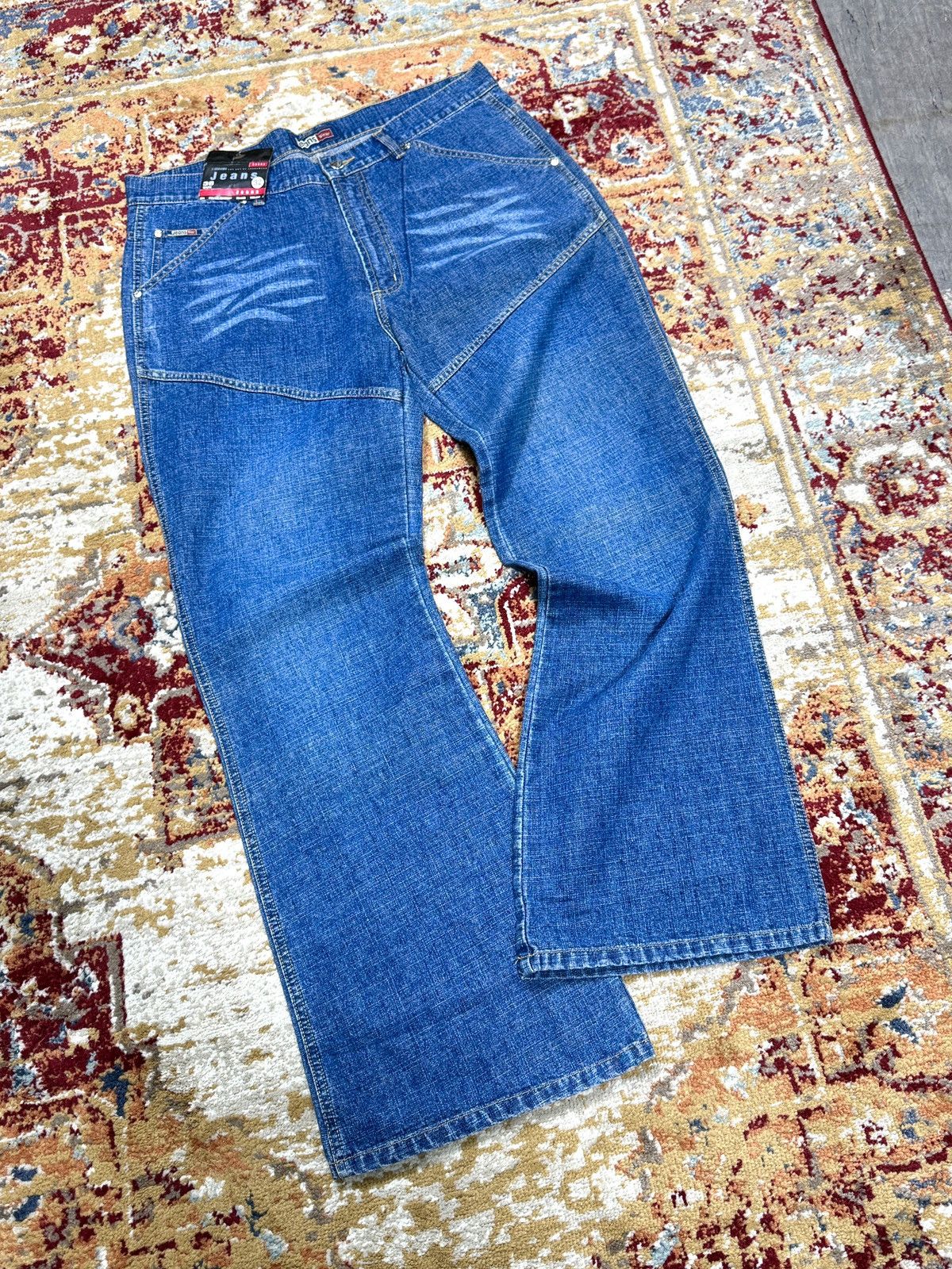 Japanese Brand ᶠᵃⁿᶜʸᵍᵘʸ BNWT Y2K Baggy Washed Denim Jeans Wide leg vintage Size US 38 / EU 54 - 1 Thumbnail