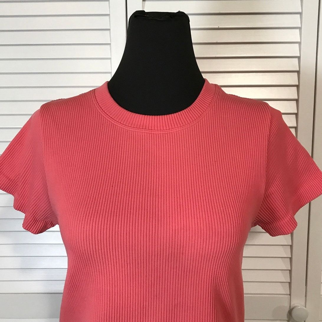 Other JoyLab Pink Crew Neck Ribbed Cropped Activewear Tee Women L Size L / US 10 / IT 46 - 3 Thumbnail