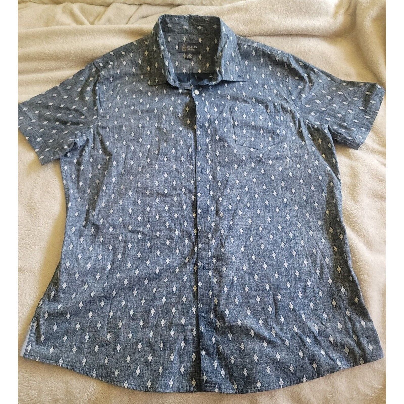 Wallin & Bros Wallin Brothers Button Down Mens XL Short Sleeve Shirt Size US XL / EU 56 / 4 - 1 Thumbnail