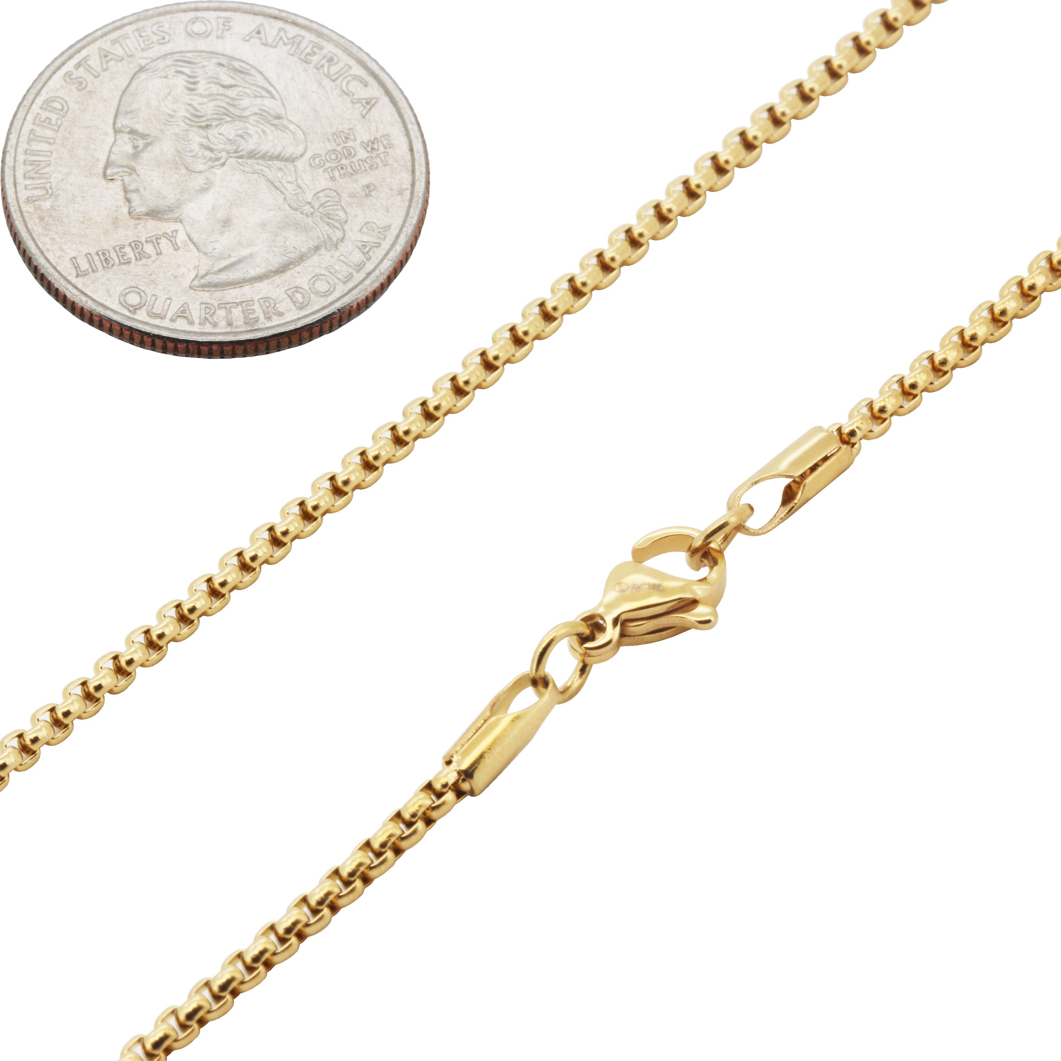 Other 316L SS 18k GP 2mm Box Bracelet 7.5” Size ONE SIZE - 1 Preview