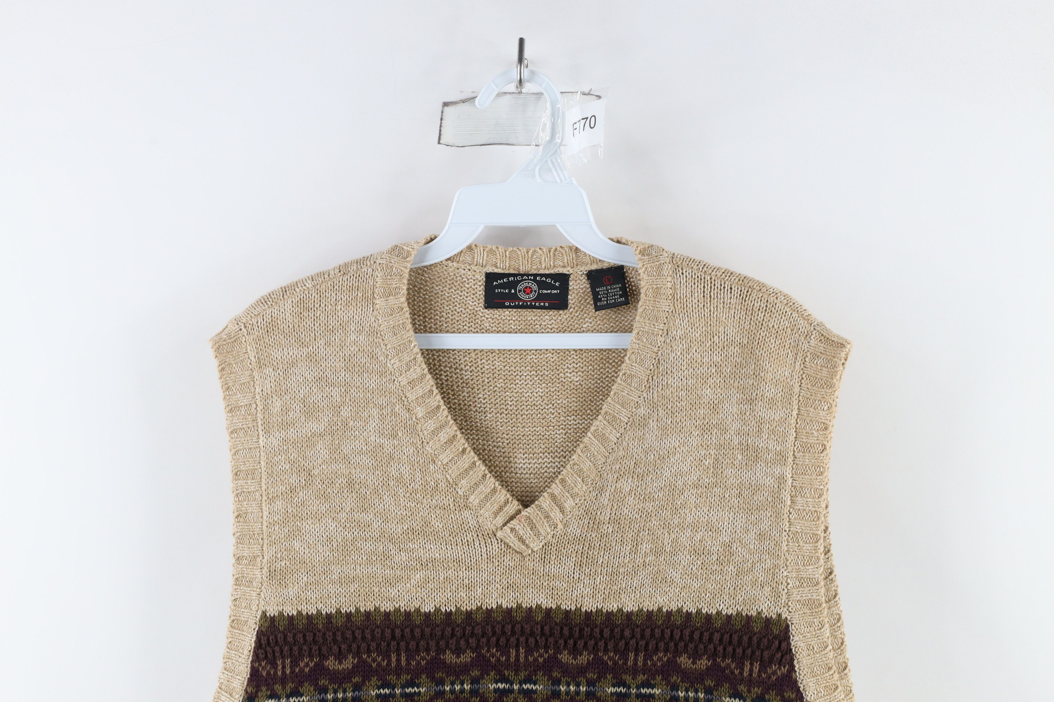 American Eagle Outfitters × Vintage Vintage 90s American Eagle Outfitters Knit Sweater Vest Size US L / EU 52-54 / 3 - 2 Thumbnail