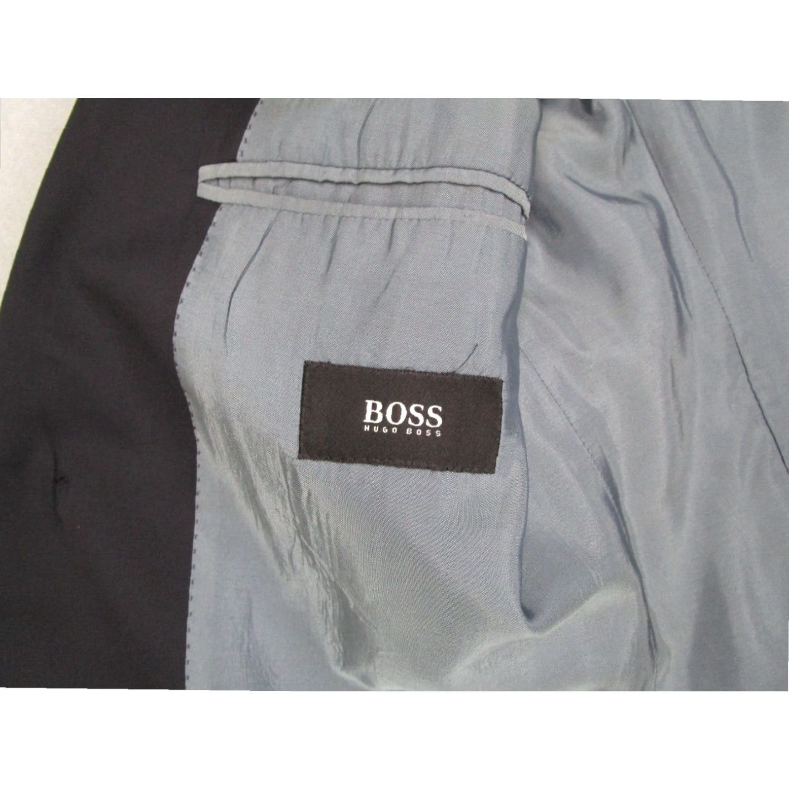 Hugo Boss HUGO BOSS Men's 2 Button Super 100 Wool Blue Regular Fit Suit Jacket 44 Size 44R - 3 Thumbnail