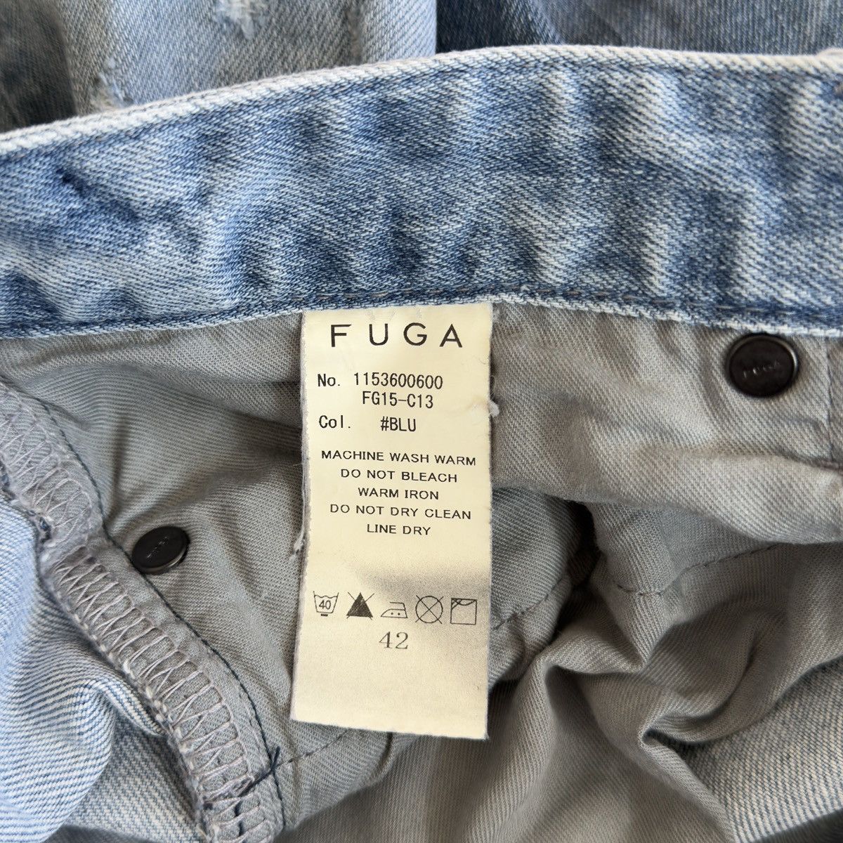 GOSTAR DE FUGA 2000s Light Blue Washed Black Oil Distressed Denim Jeans Size US 30 / EU 46 - 10 Thumbnail