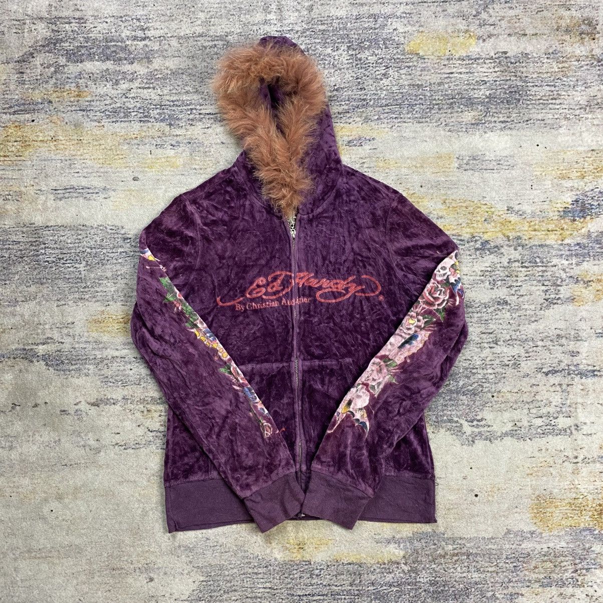 Ed Hardy Vintage y2k ed hardy velvet zip hoodie Size S / US 4 / IT 40 - 3 Thumbnail