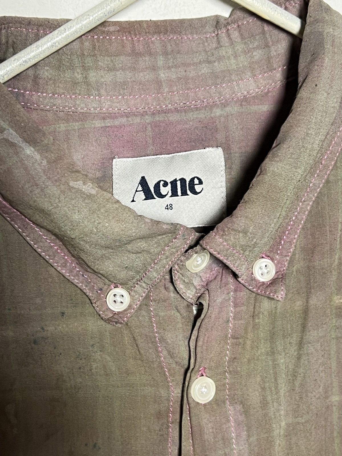 Acne Studios Acne Studios distressed and artfully chaotic painted shirt Size US M / EU 48-50 / 2 - 9 Thumbnail