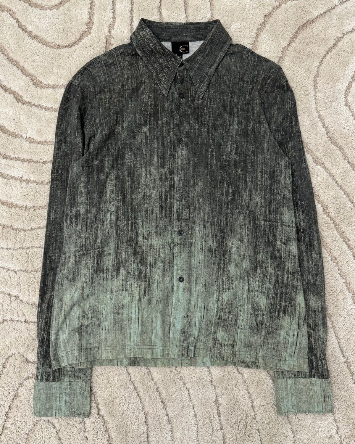 image of Just Cavalli x Roberto Cavalli 00S Cavalli Discarded Fabric Shirt (M/l) in Grey, Men's (Size Large)
