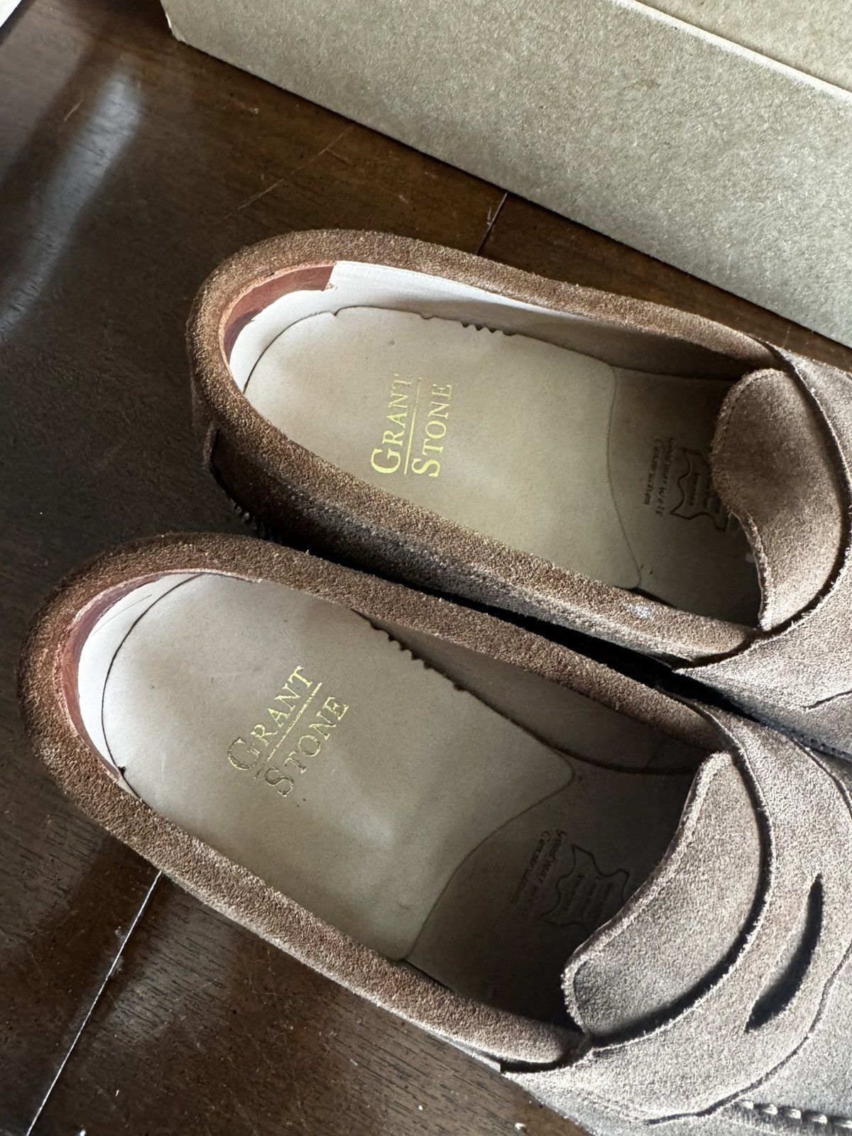 Grant Stone Traveler Penny Loafer Bourbon Suede 8.5us Eee in Beige, Men's — image 4 of 6