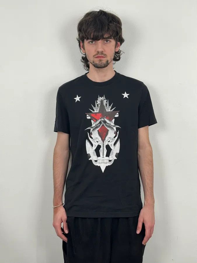 Givenchy SS2015 Givenchy Star Modern Abstract Black T-Shirt by RIccardo Tisci Size US S / EU 44-46 / 1 - 2 Thumbnail