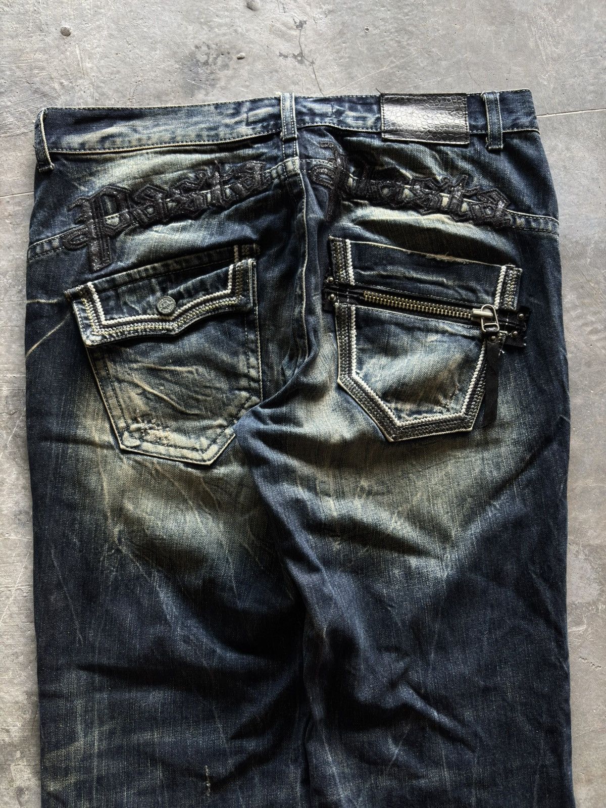 Hysteric Glamour PASTA DENIM rusty mud fade wash distressed japanese punk Size US 35 - 13 Thumbnail
