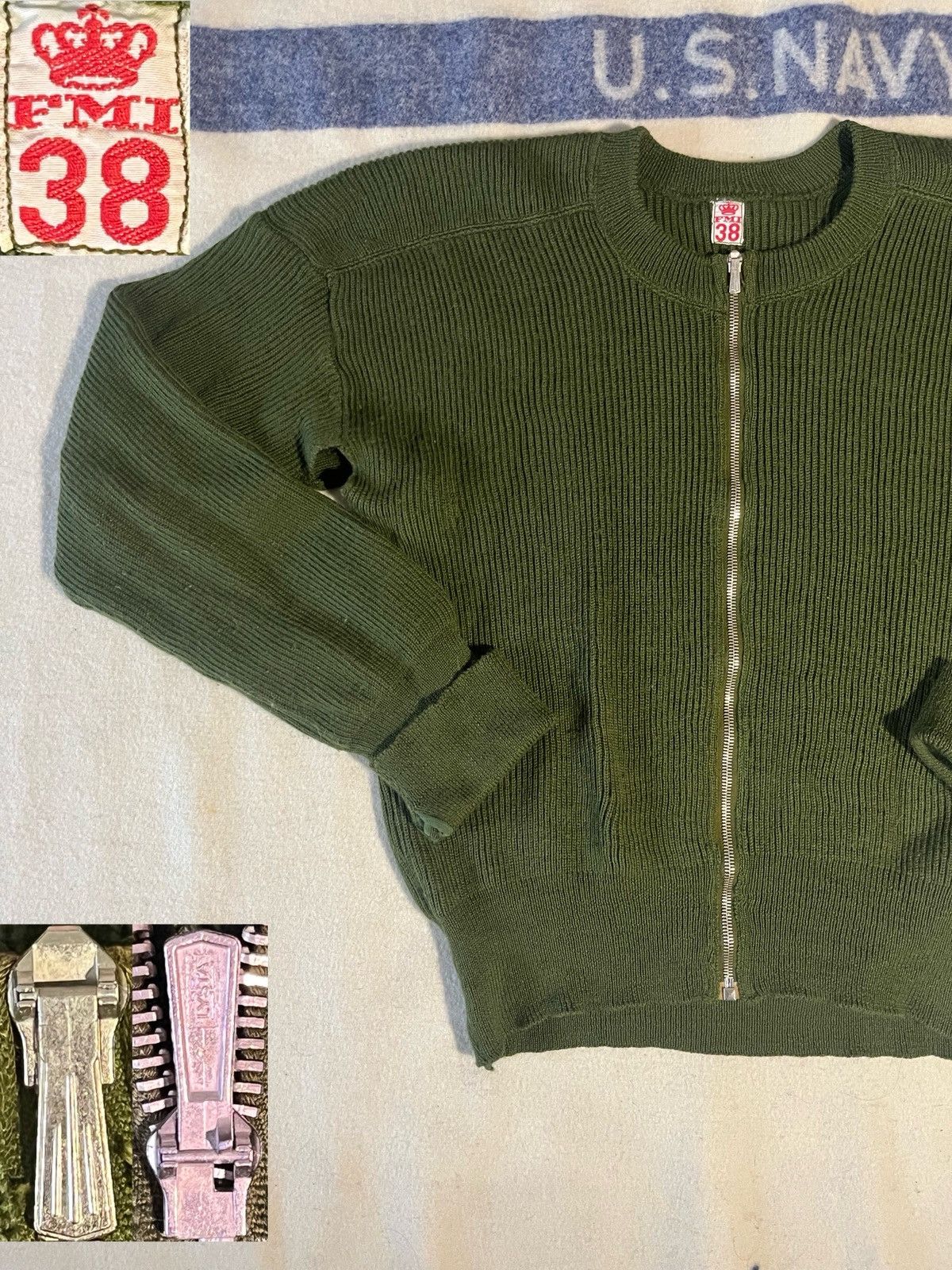 Other 1950s-1960s Danish Army wool Sweater Size US L / EU 52-54 / 3 - 2 Thumbnail