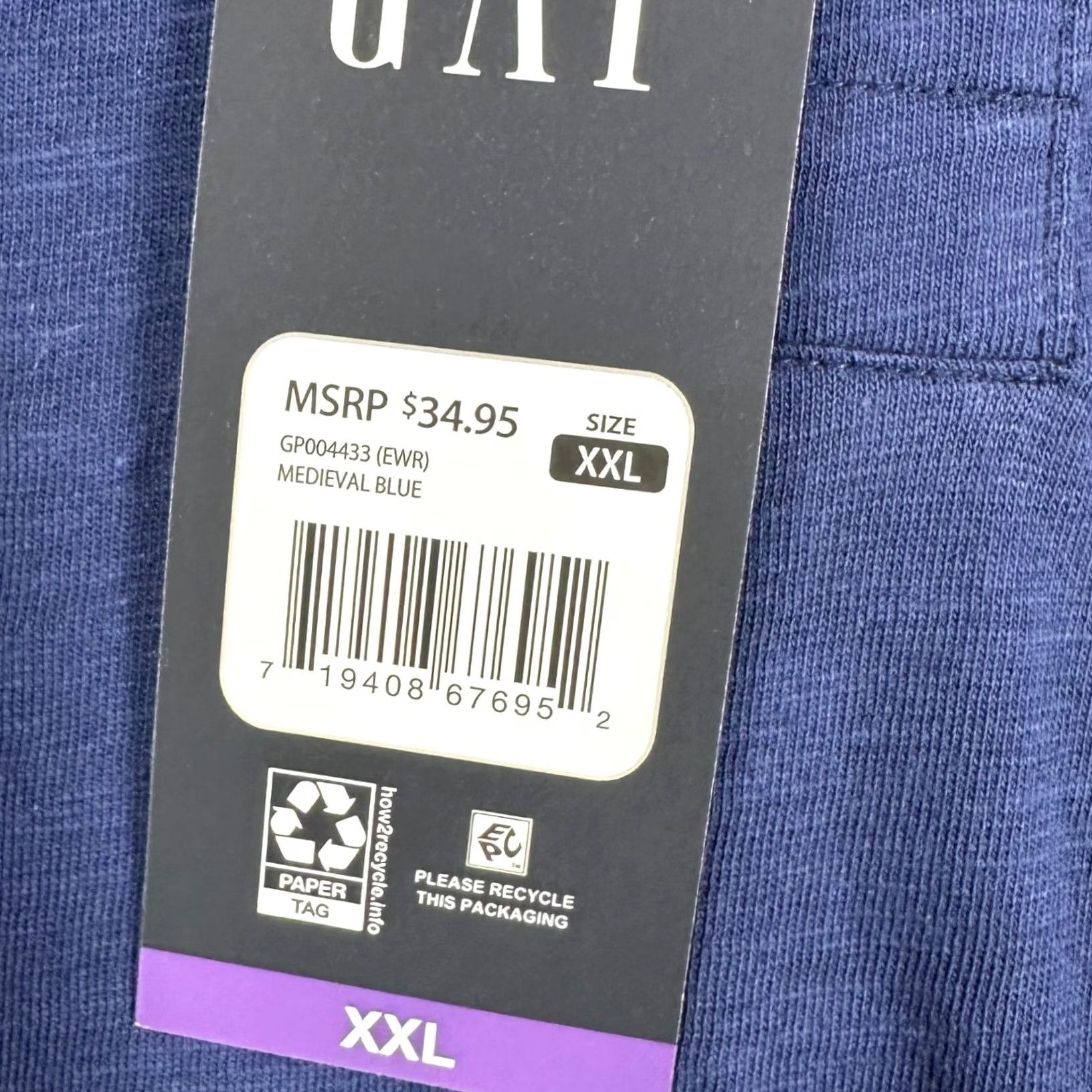 Gap Gap Henley T-Shirt Adult 2XL Medieval Blue 100% Cotton Short Sleeve Tee Mens NEW Size US XXL / EU 58 / 5 - 2 Thumbnail