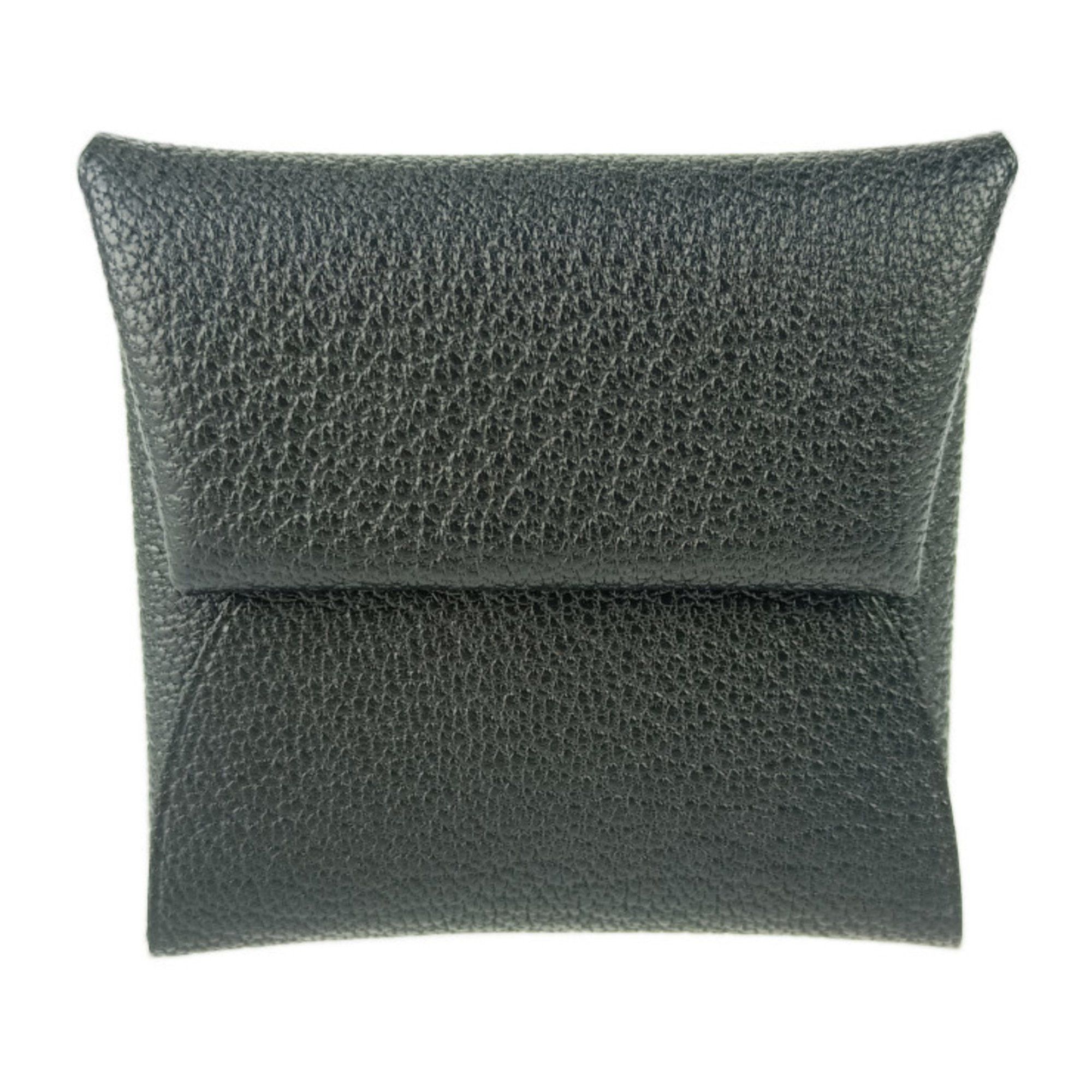 Hermes HERMES Bastia Wallet/Coin Case - Black Chevre Men's Women's Coin Purse W Engraved Size ONE SIZE - 1 Thumbnail