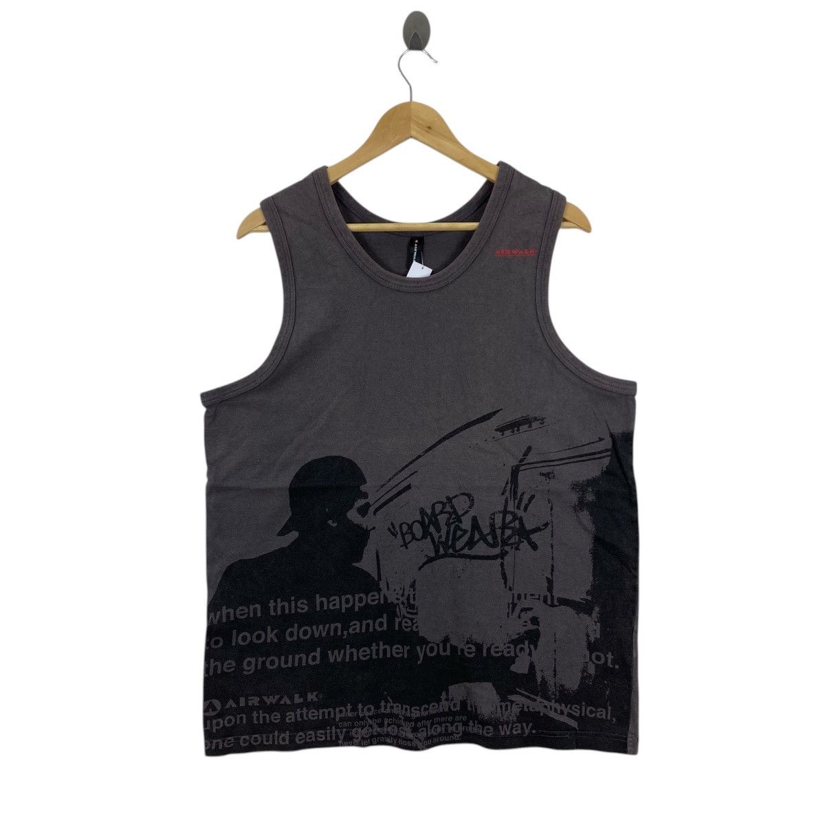 Airwalk Vintage Airwalk Board Wear Tank Top XL Gray Y2K Skate Grunge Size US XL / EU 56 / 4 - 1 Thumbnail
