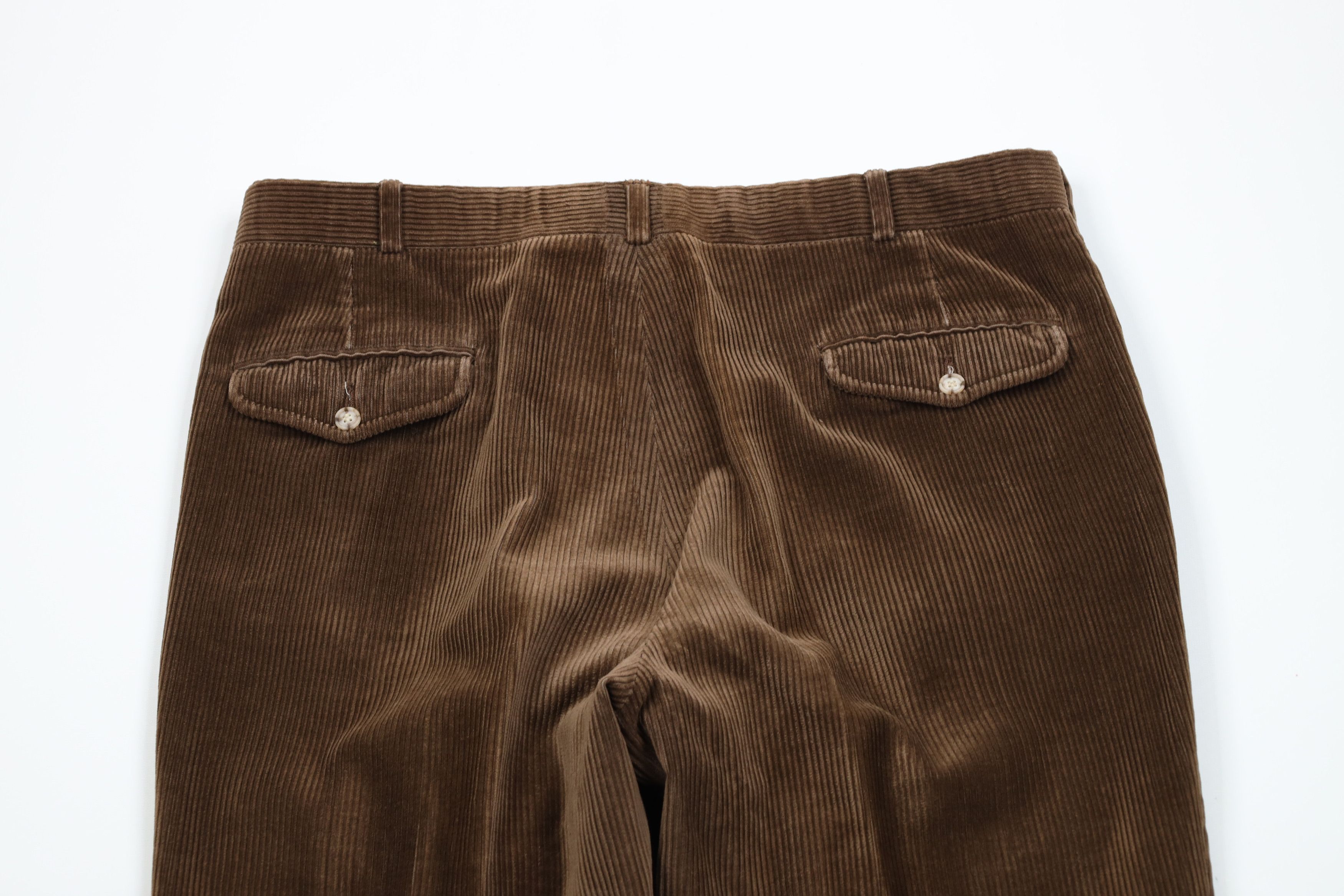 Lands' End × Vintage Vintage 90s Lands End Wide Leg Corduroy Pants Brown USA Size US 35 - 11 Thumbnail