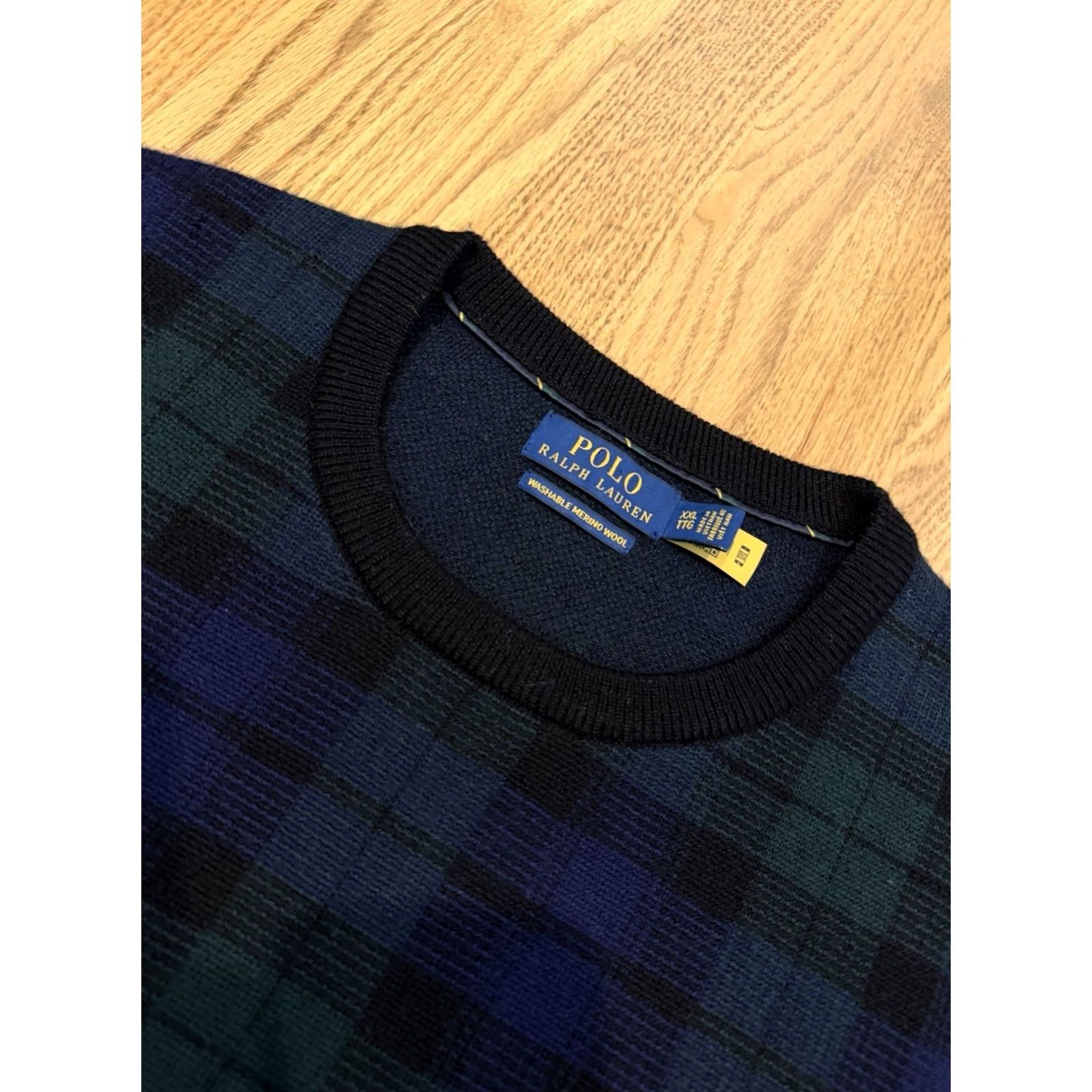 Polo Ralph Lauren Polo Ralph Lauren Sweater Men’s 2XL Plaid Wool Crew Neck Long Sleeve Multicolor Knit Pullover Classic Preppy Designer Breathable Stretch Size US XXL / EU 58 / 5 - 3 Thumbnail