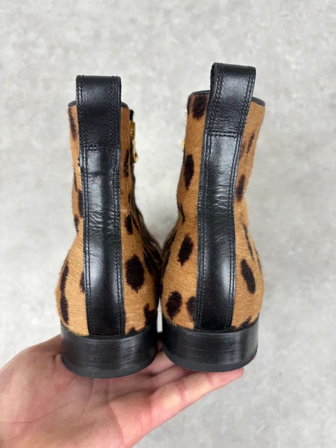 Balmain 2010s Balmain Leopard Print Fur Leather Boots Size US 7 / IT 37 - 6 Thumbnail