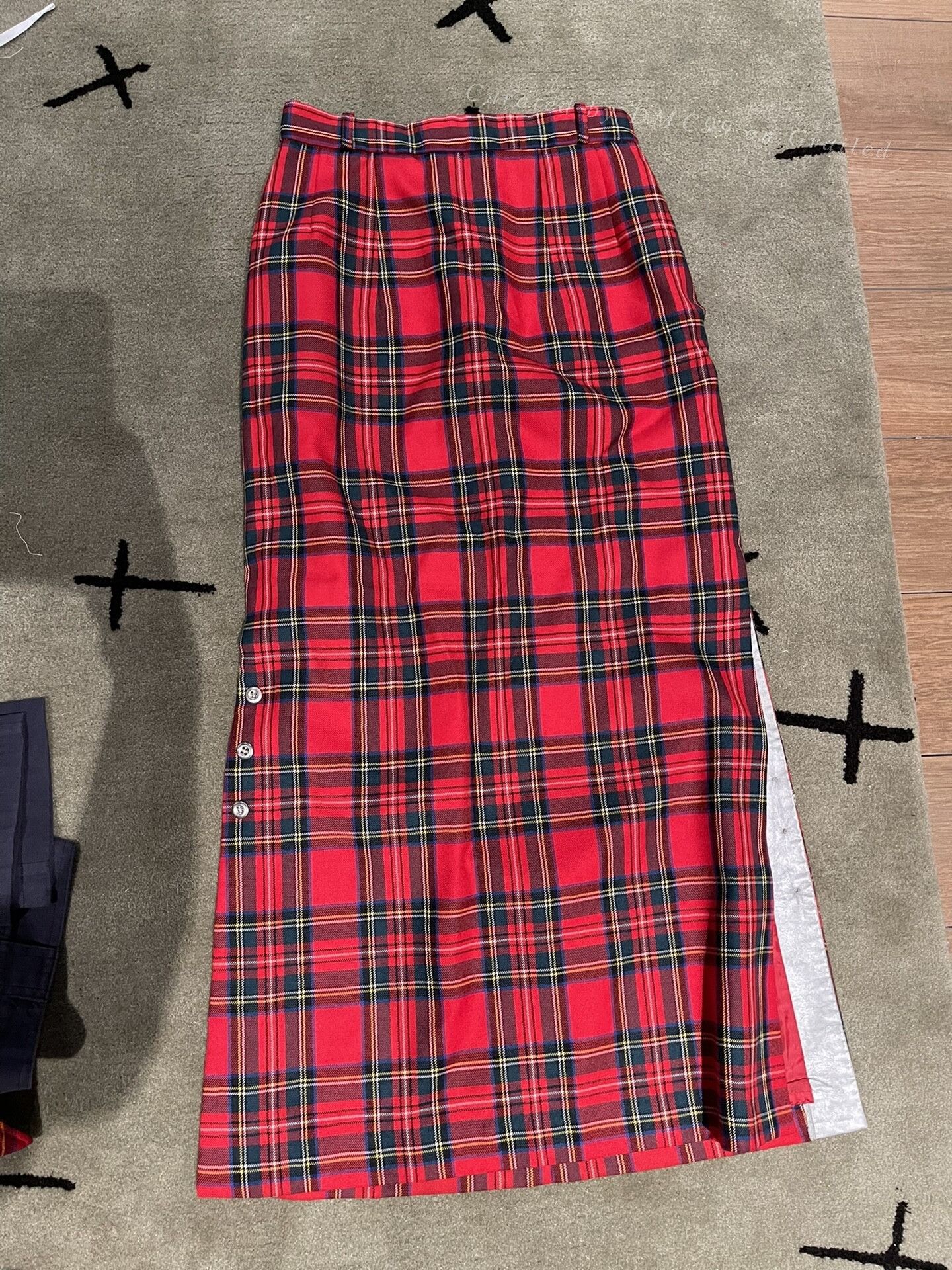 Other Red Plaid Long Skirt Size 38" / US 16 / IT 52 - 1 Thumbnail