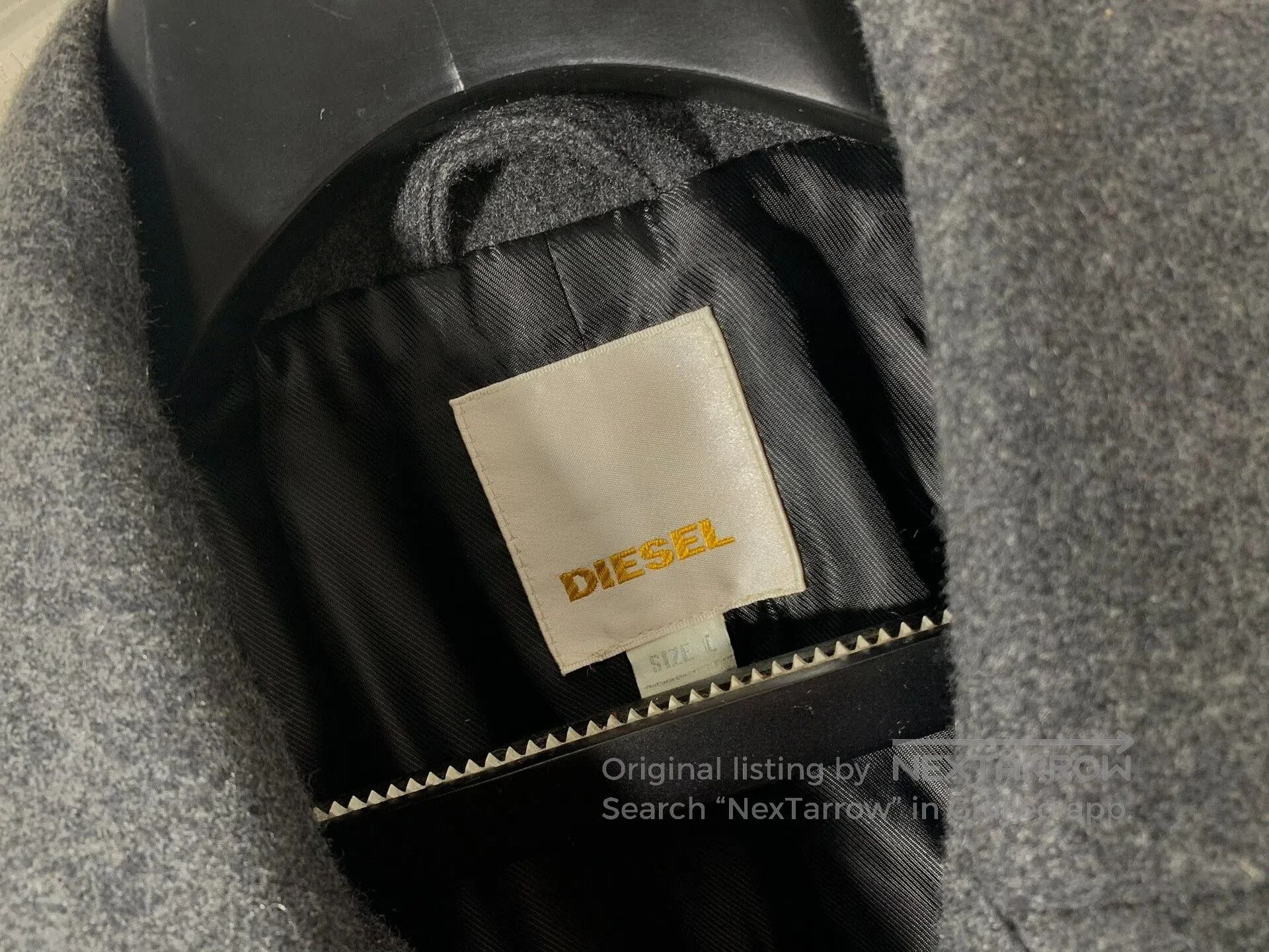 Diesel DIESEL Men's Wool Windbreaker Coat. Size US L / EU 52-54 / 3 - 2 Thumbnail