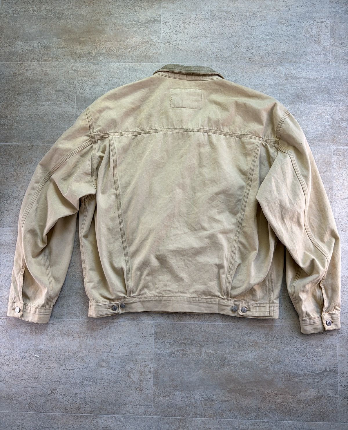 Diesel Diesel Leather Denim Jacket / Workwear Blouson Beige XL Size US XL / EU 56 / 4 - 7 Thumbnail