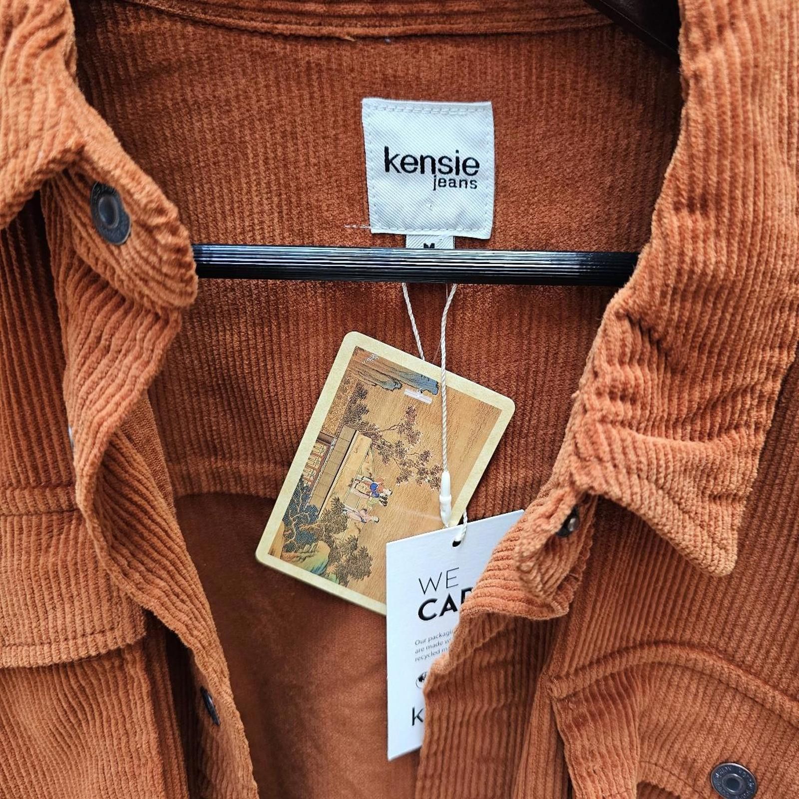 Designer Kensie Women's Orange Button Down Corduroy Shirt Size M / US 6-8 / IT 42-44 - 3 Thumbnail
