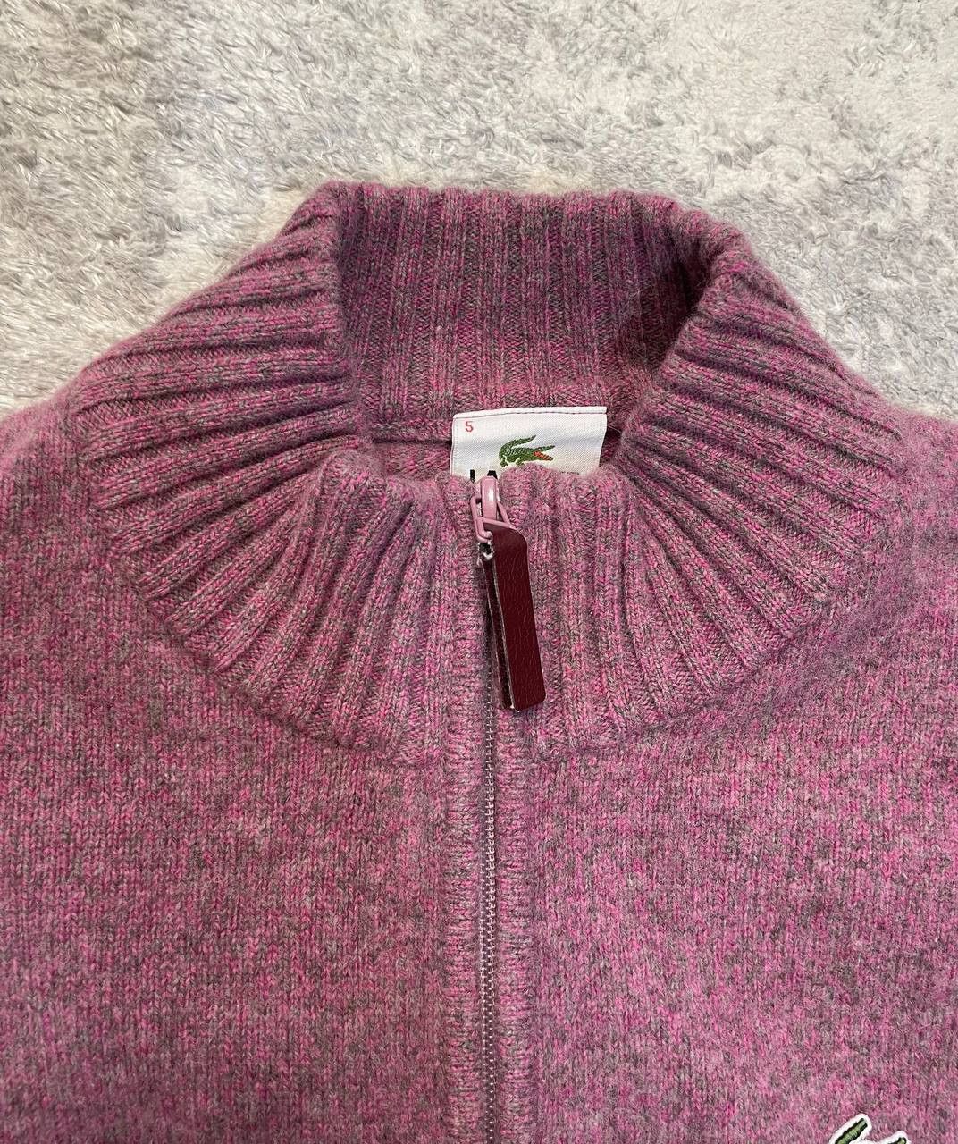 Lacoste Vintage Lacoste Wool Half Zip Sweater Burgundy Size 5 (L) Size US L / EU 52-54 / 3 - 6 Thumbnail