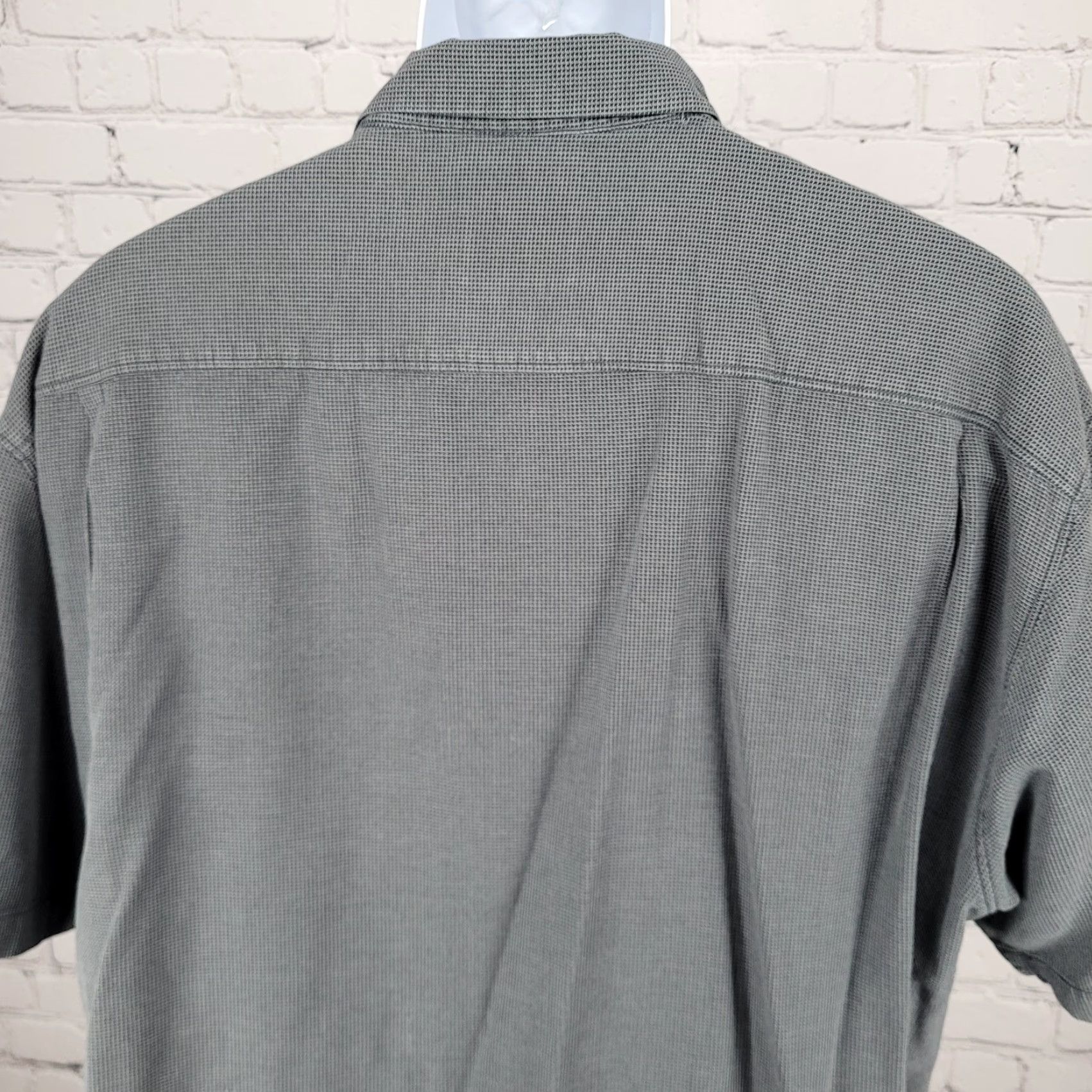 Tommy Bahama Tommy Bahama Grey Silk Cotton Button Up Short Sleeve Collared Pocket Shirt 3XL Size US XXL / EU 58 / 5 - 7 Thumbnail