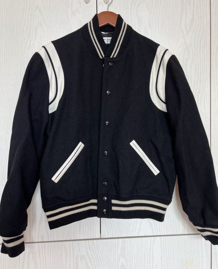 Saint Laurent Paris × Yves Saint Laurent Saint Laurent new black and white baseball jacket Size US L / EU 52-54 / 3 - 1 Thumbnail