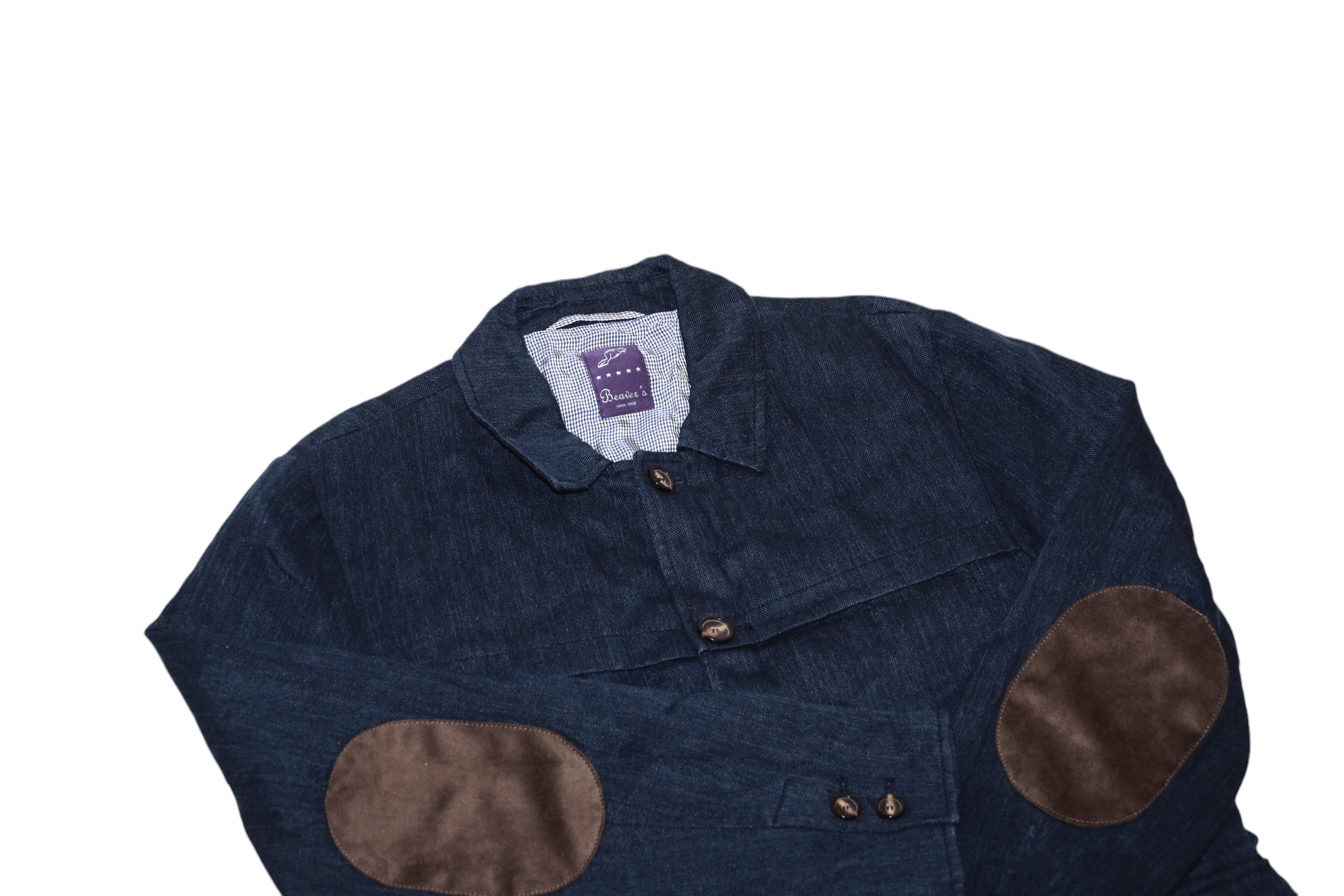 Other UK Beaver's Herringbone Indigo Cotton Linen Twill Field Jacket Size US M / EU 48-50 / 2 - 2 Thumbnail