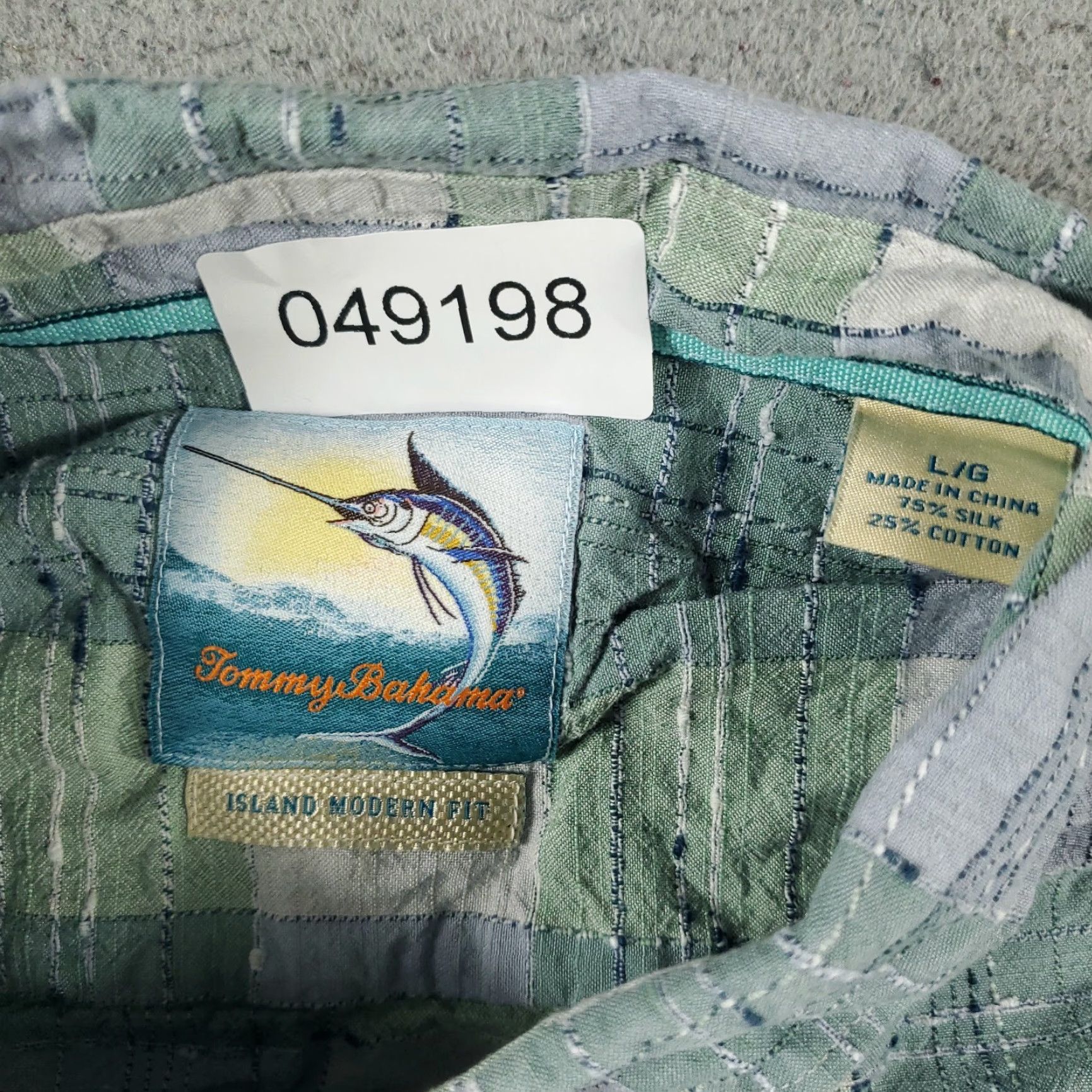 Tommy Bahama Tommy Bahama Shirt Mens Large Green Blue Plaid Cotton Silk Button Short Sleeve Casual Luxury Size US L / EU 52-54 / 3 - 6 Thumbnail