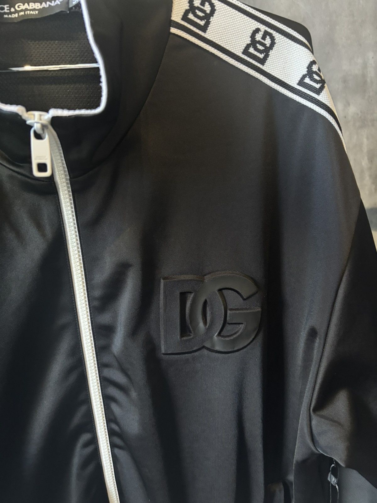 Dolce & Gabbana Dolce & Gabbana Logo Tape Satin Bomber Jacket in Black Size US L / EU 52-54 / 3 - 7 Thumbnail