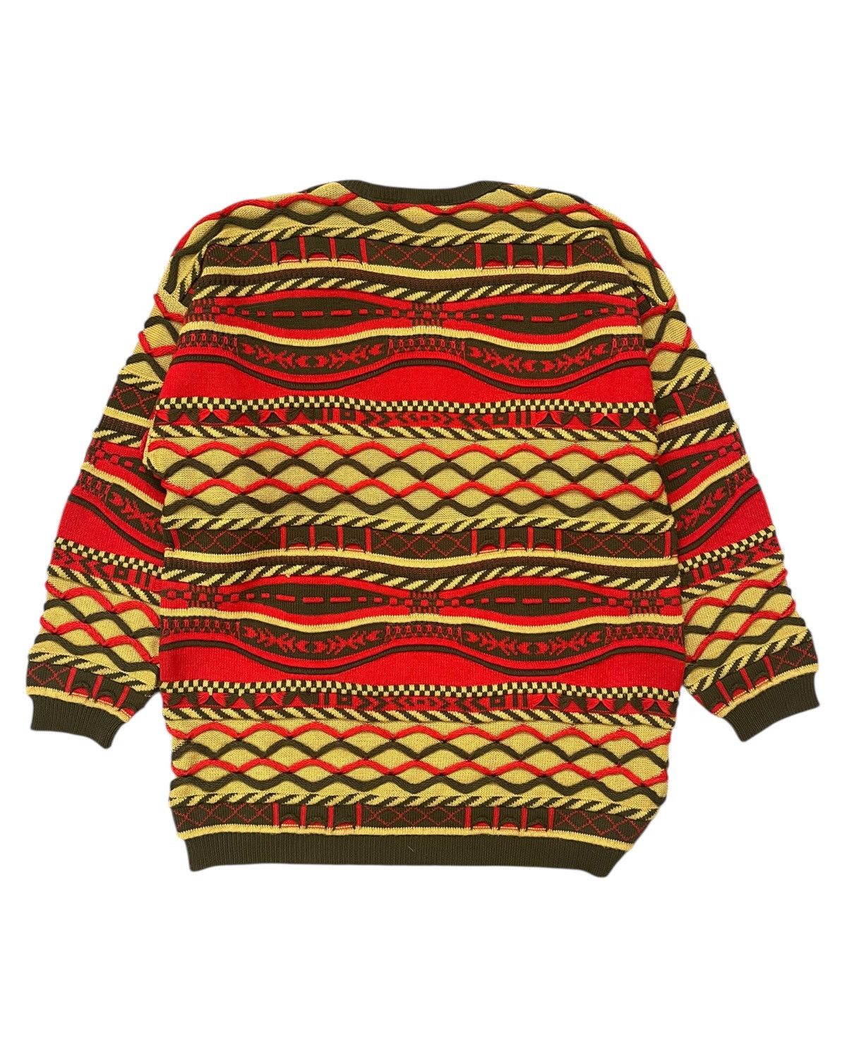 Vintage 1990s Portfolio Australia “Coogi Style” 3D Cabled Sweater Size US S / EU 44-46 / 1 - 2 Thumbnail
