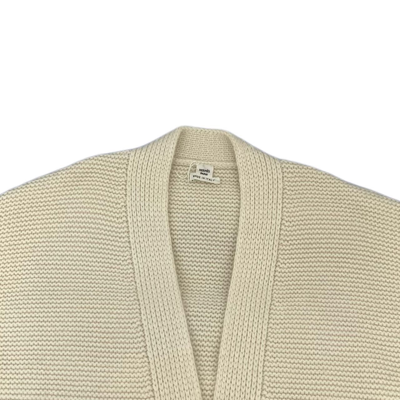 Hermes Hermes Beige Cashmere V-neck Long Sleeve Knit Cardigan K26WX Size XXS / US 00 / IT 34 - 5 Thumbnail