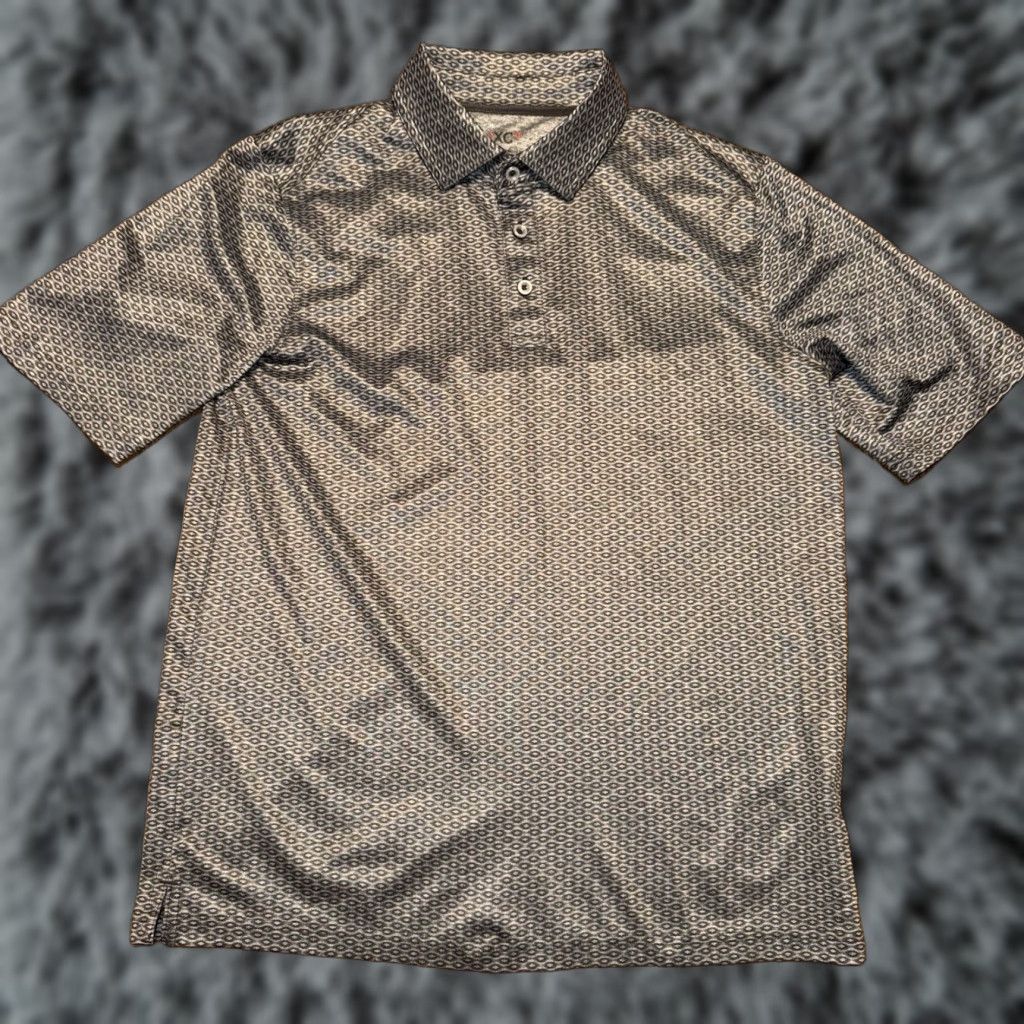 Johnston & Murphy Johnston Murphy XC4 Polo Shirt Men Small Black Silver Geometric Performance Golf Size US S / EU 44-46 / 1 - 1 Thumbnail