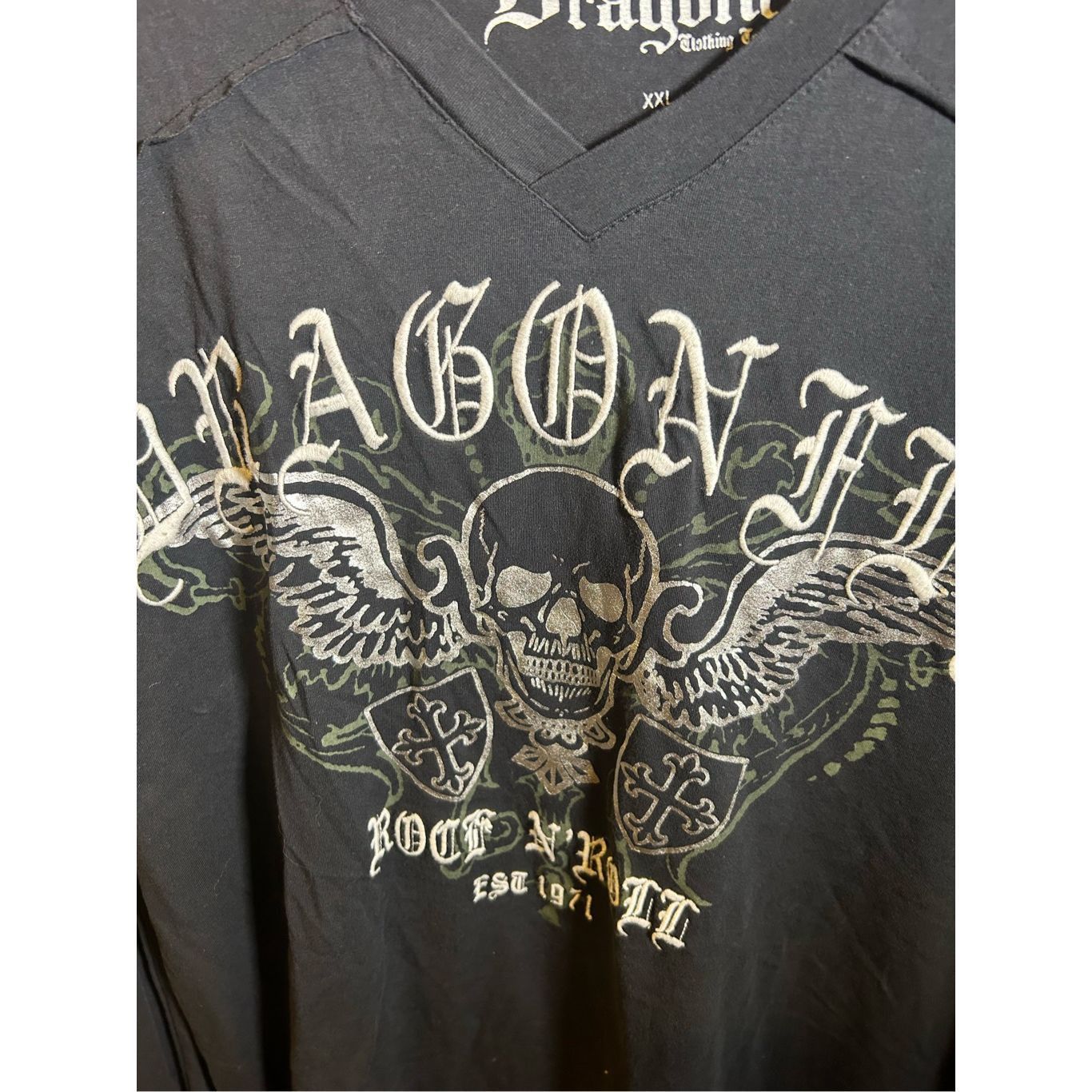 Vintage Vintage Y2K Dragonfly Thermal Embroidered Long Sleeve skull Size US L / EU 52-54 / 3 - 4 Thumbnail