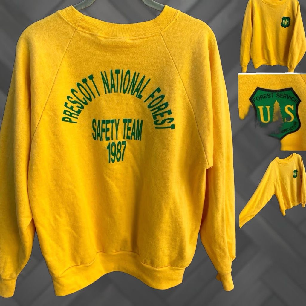 Vintage Vintage Prescott National Forest Safety Team Raglan Sweatshirt USFS Union Made L Size US L / EU 52-54 / 3 - 1 Thumbnail