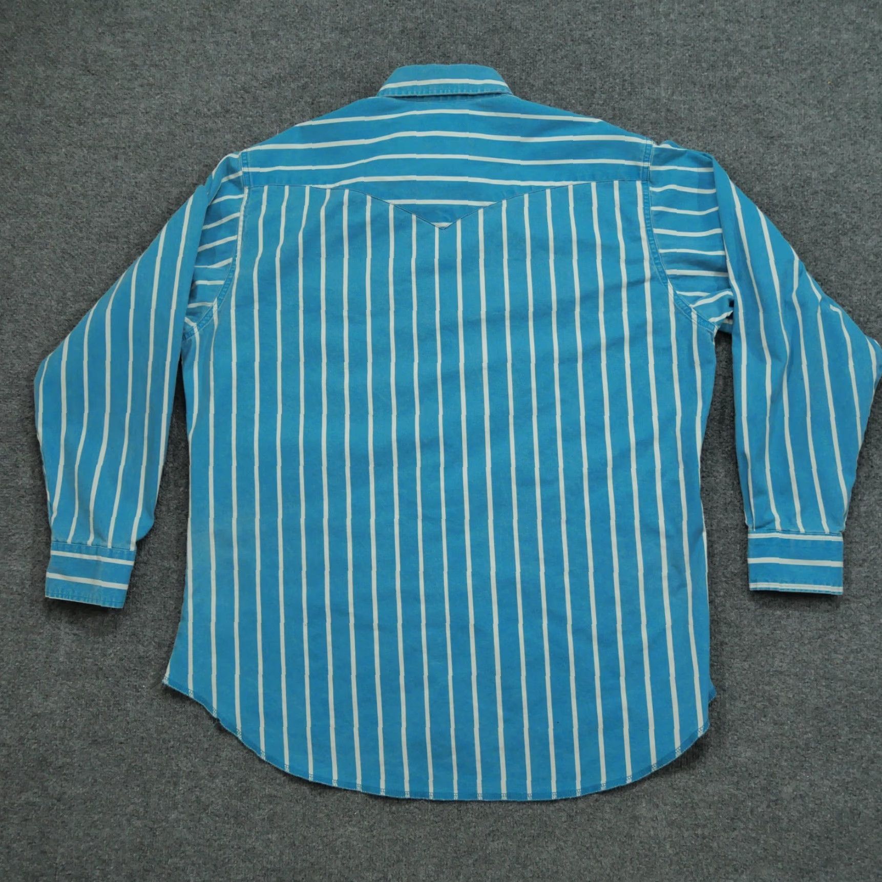 Wrangler VINTAGE Wrangler Shirt Mens 2XL Blue 90s Western Striped Button-Up Canvas Long Sleeve Pockets Size US XXL / EU 58 / 5 - 7 Thumbnail