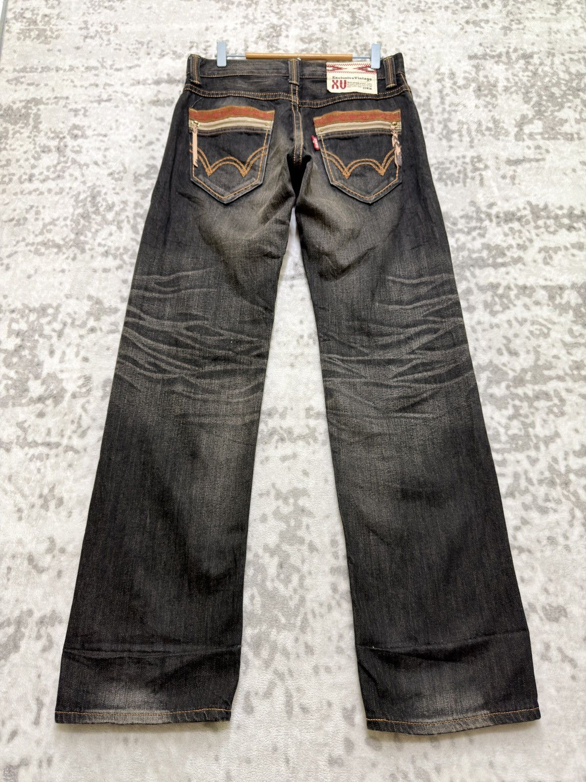 Kapital Edwin 434XVS Vintage Faded Black Denim Honeycomb Whisker Fit Size US 32 / EU 48 - 1 Thumbnail