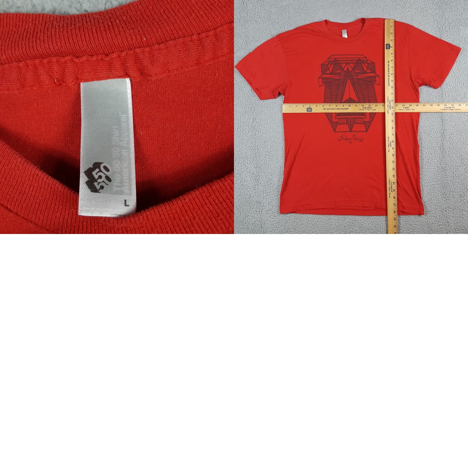 American Apparel VINTAGE Shabazz Palaces Retro Hip Hop Band Shirt Size L Red Sub Pop Mask Logo Concert Size US L / EU 52-54 / 3 - 8 Thumbnail