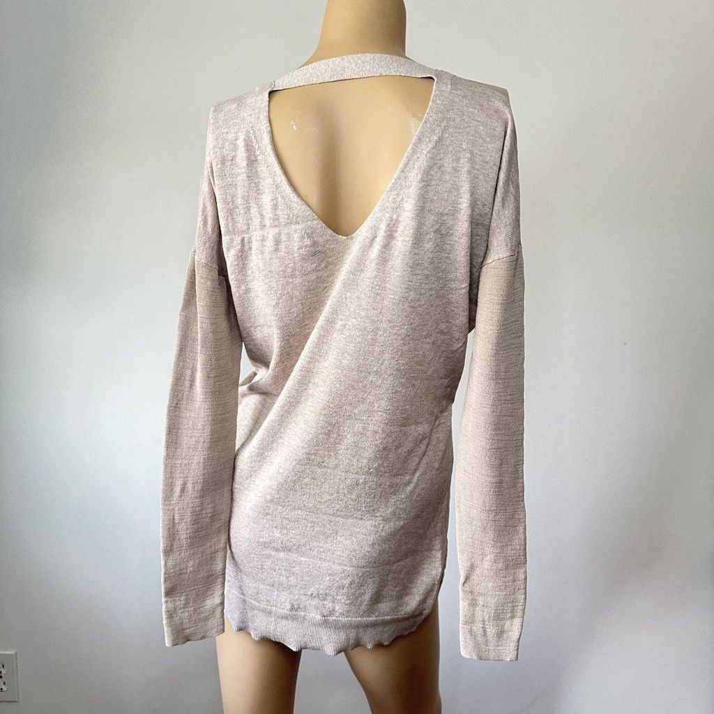 Allsaints All Saints Twist Jumper Deep V Neck Keyhole Pink Sweater S Size S / US 4 / IT 40 - 2 Thumbnail