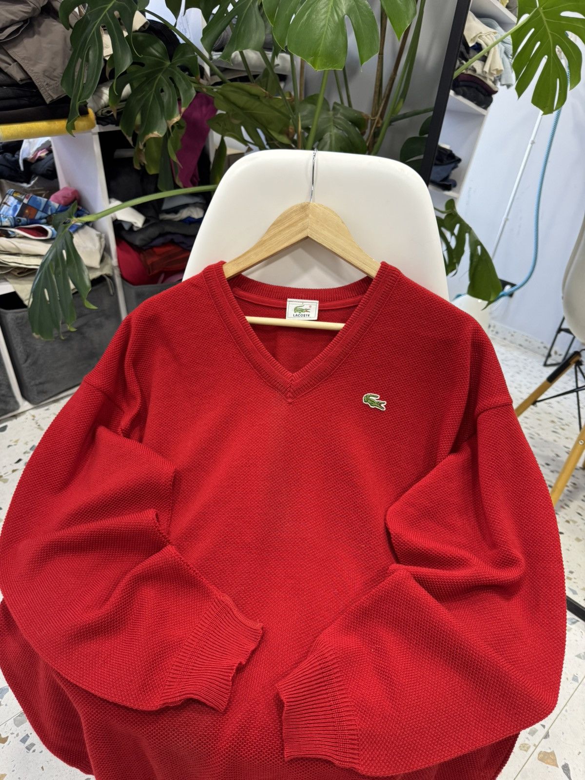 Lacoste Lacoste V-neck cardigan sweater size XL Size US XL / EU 56 / 4 - 3 Thumbnail