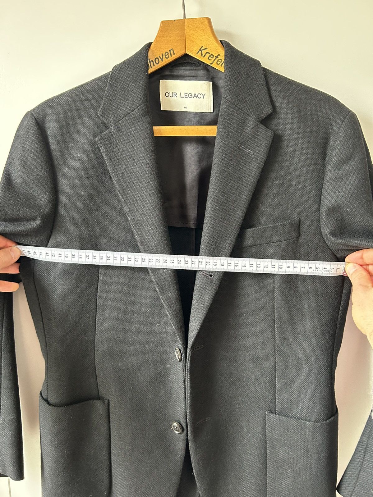 Our Legacy Our Legacy Black Blazer in Wool ‘Canvas’ Size 48S - 8 Thumbnail