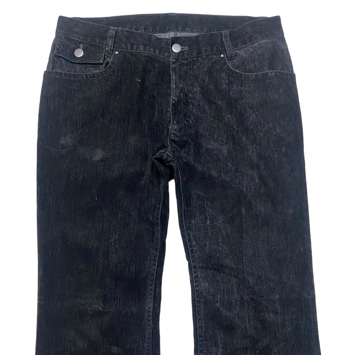 Katharine Hamnett London HAMNETT Black Velvet Cotton Flare Pants Size US 30 / EU 46 - 3 Thumbnail