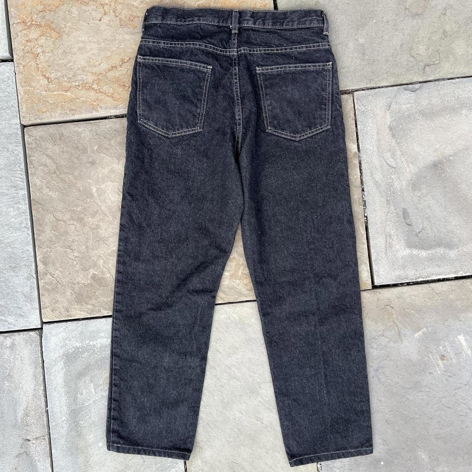 Basic Editions Y2K Black Rinsed Wash Straight Relaxed Jeans Size US 33 - 5 Thumbnail