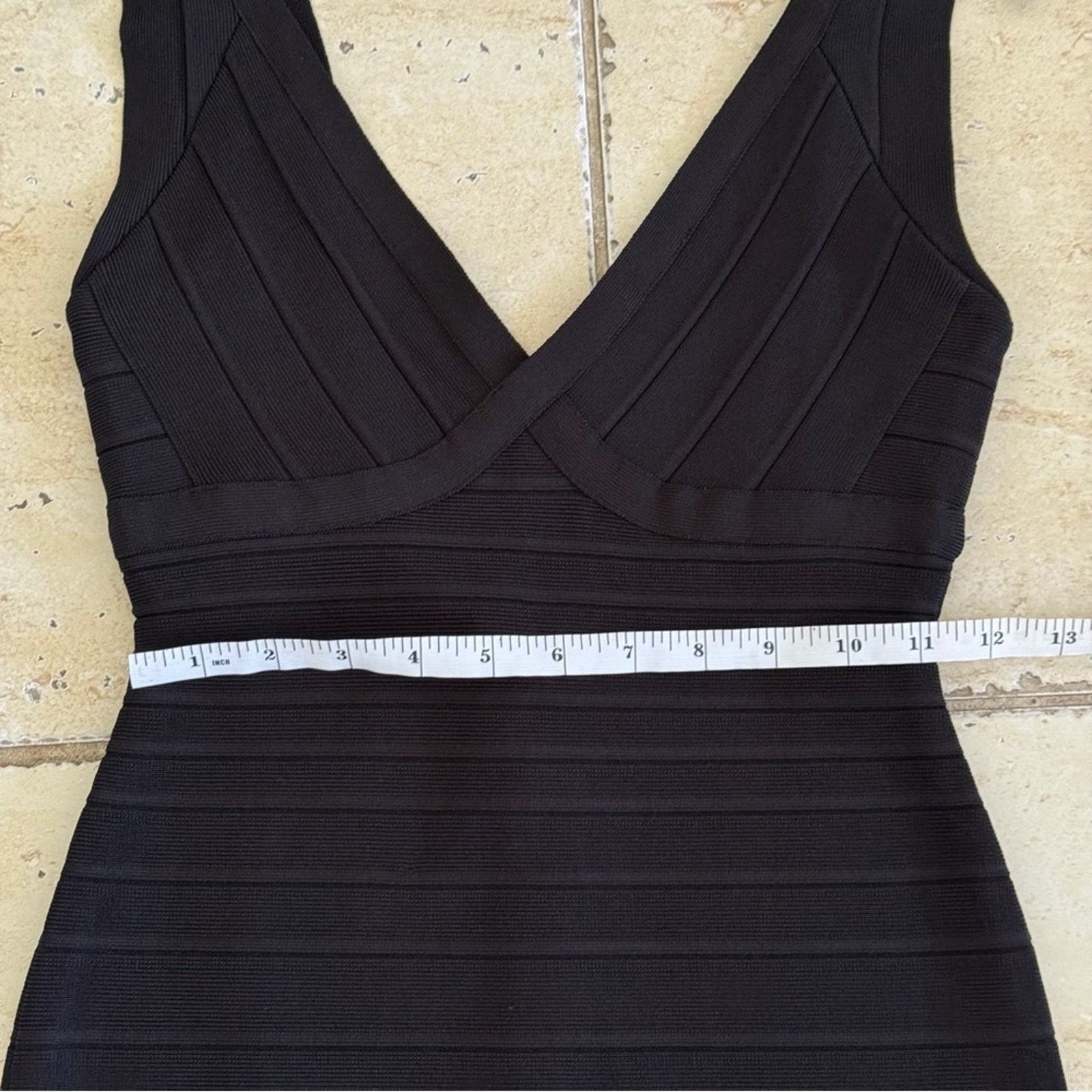 Herve Leger Herve Leger Black Bandage V-Neck Mini Dress, Size S Size S / US 4 / IT 40 - 11 Thumbnail