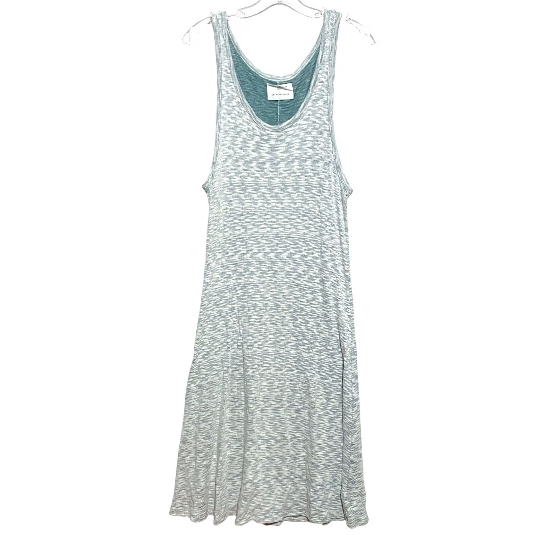 Anthropologie Anthropologie Tank Dress M Space Dyed Slub Knit Coastal Summer Boho Shirt Dress Womens Turquoise Blue Stretch Pullover Midi Casual Travel Size M / US 6-8 / IT 42-44 - 2 Thumbnail