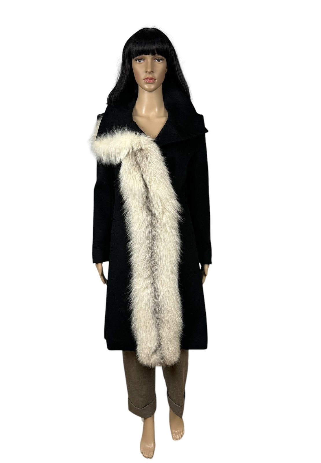 Sportmax Sportmax Defile Wool Coat Finland Fox Fur Trim size US2 IT36 Size XS / US 0-2 / IT 36-38 - 1 Thumbnail